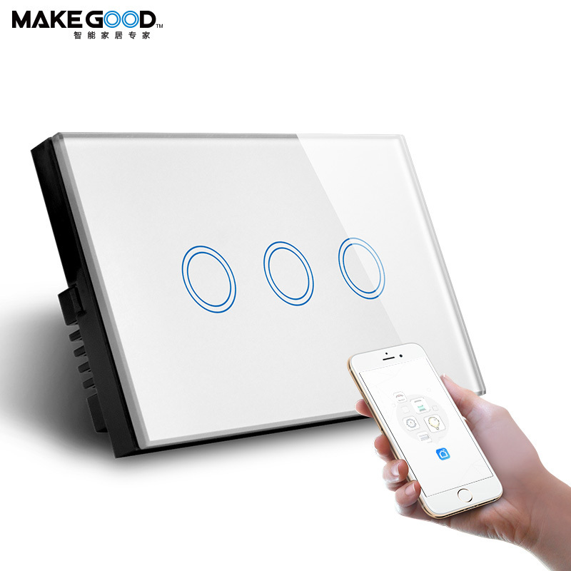 Makegood wifi Zigbee switch control 3Gang smart life switch SAA  Australia/US Alexa  Switch socket