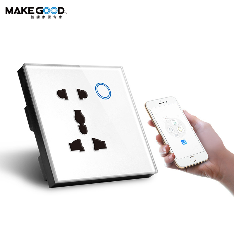 Makegood Factory Outlet Smart Universal Wall Sockets 16A with Children Protect Compatible Alexa Smart UK Wall Socket