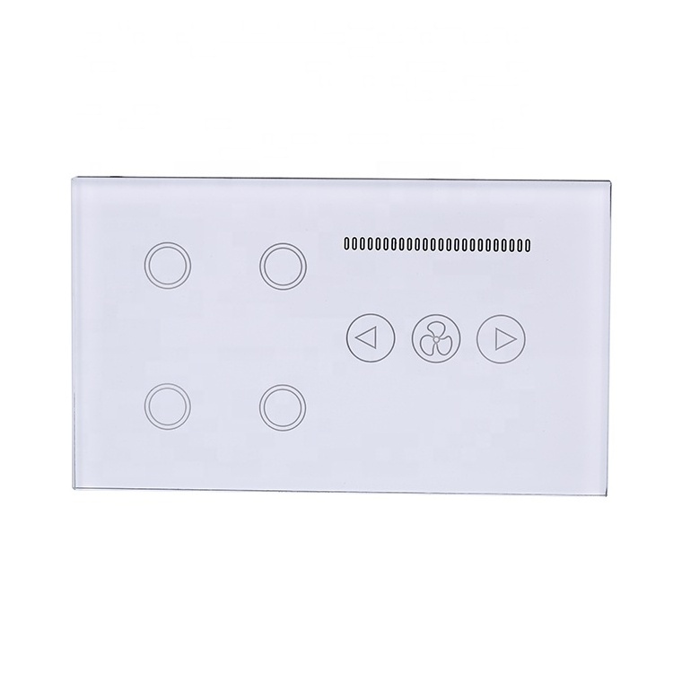 WIFI 4Gang Switch with Fan Dimmer Tuya Smart Light Switch Voice Control