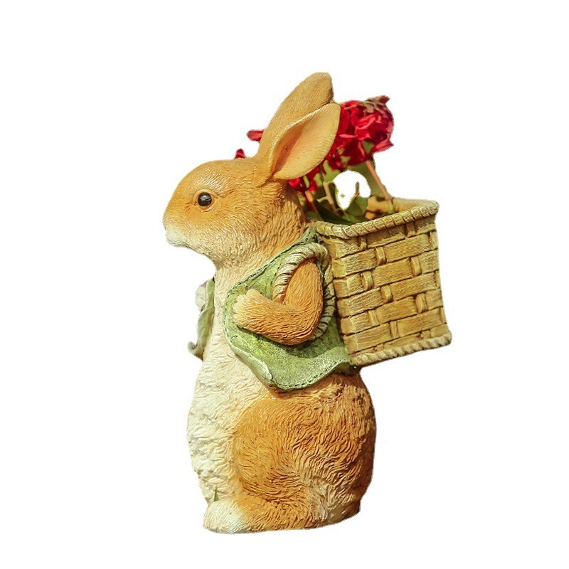 Direct supply of creative artificial rabbit resin flowerpot balcony patio outdoor garden ornaments garden decorations