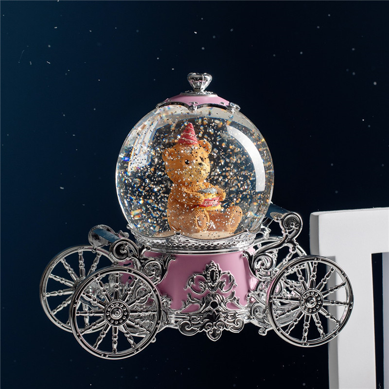 Resin Crafts For Home Decoration Snowball Microphone Snow Globe Glass