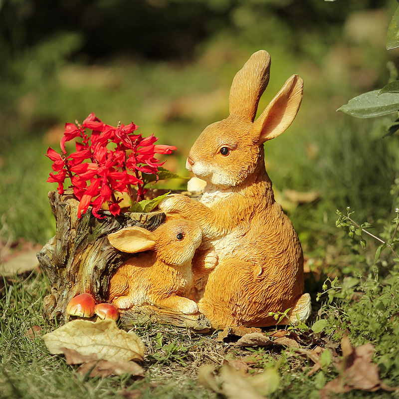 Direct supply of creative artificial rabbit resin flowerpot balcony patio outdoor garden ornaments garden decorations