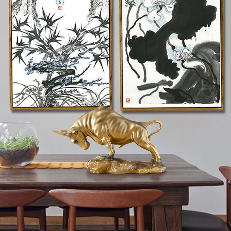 Zhaocai Golden Bull decoration creative modern bull office desktop business high-end bookcase bull home accessories