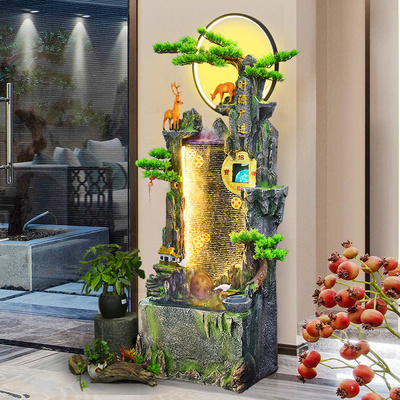 Large rockery water fountain fish tank humidifier living room income Feng shui wheel mountain circulating water landscape decora