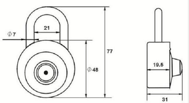 MK710 3 Dial Cabinet Combination Padlock With Master Key