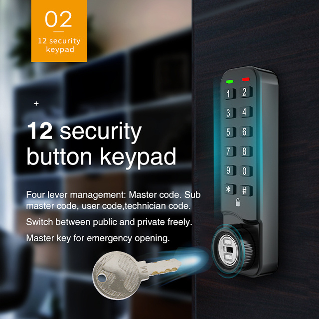 MK731 Three Level Management Zinc Alloy Metal Private Furniture Smart Lock for Tool Boxes