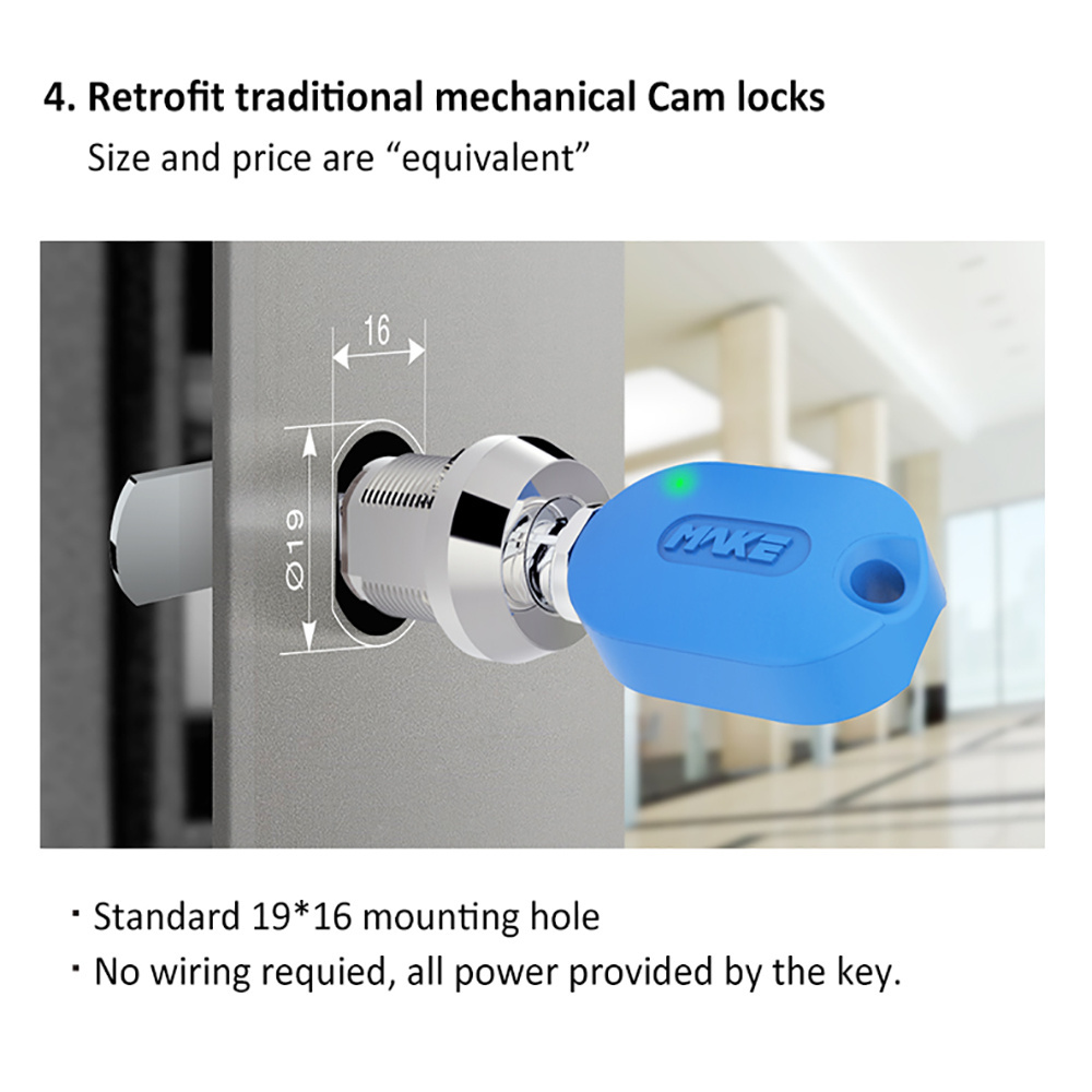 M5 Smart Key Electronic Cam Lock Cabinet Lock Smart Drawer Lock for Lockers