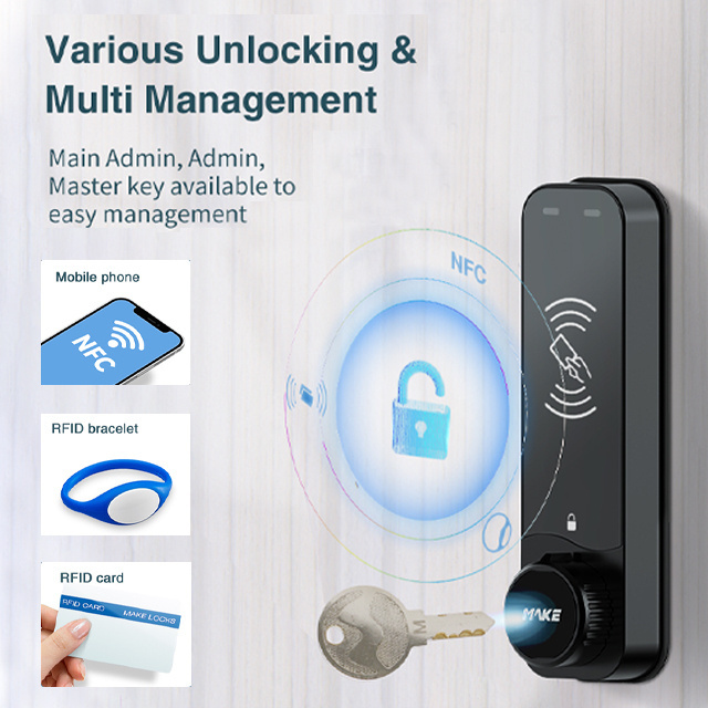 MK729 Wholesale RFID Digital Sauna Spa Room Lock Electronic  Keyless Cabinet  Lock for Gym Locker with Management Keys