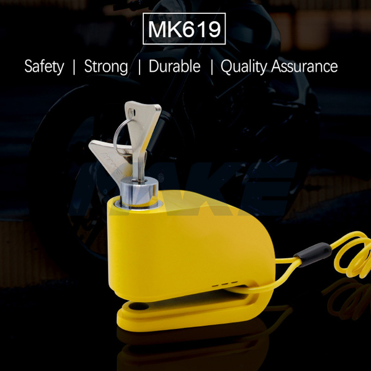 MK619 Anti Saw Waterproof Alarm Bicycle Scooter Battery E electric bike disc brake lock Smart lock for motorcycles