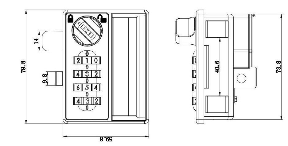 MK707 Digital Safe Lock Cipher Cabinet Lock For Gym Club