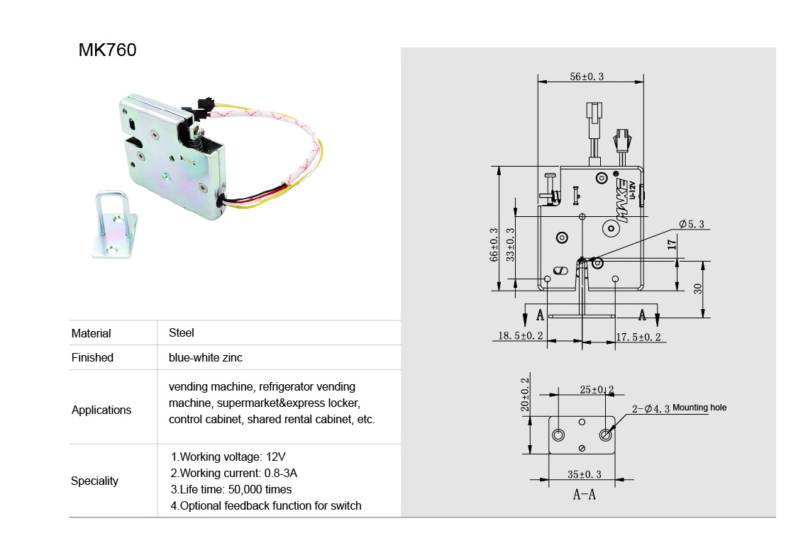 MK760 Electronic Smart Motor Lock Waterproof Electric Cabinet Latch Fresh Locker Lock