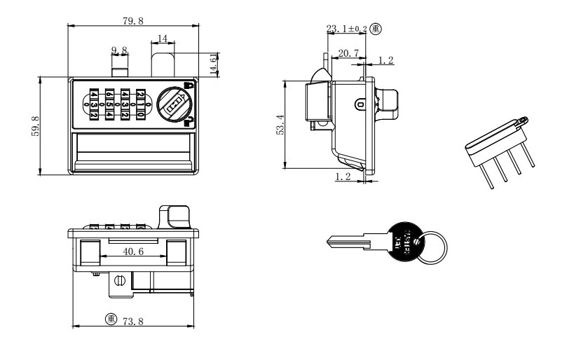 MK706 Mechanical 4 Code Number ABS Locker Lock for School Cabinet