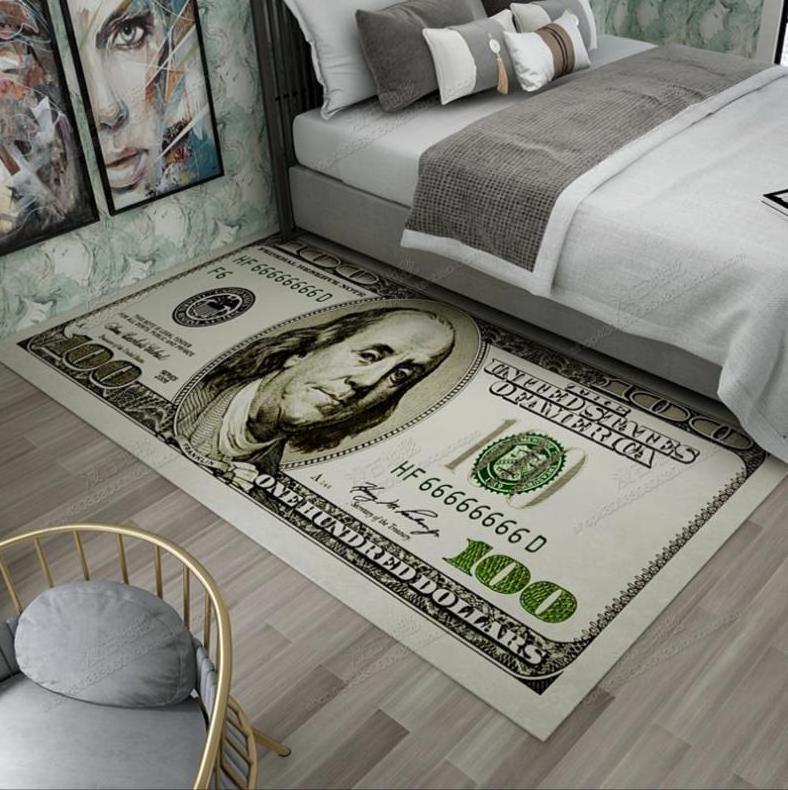 Money Rug Modern Dollar Pattern Printed 3D Customized Custom Printed Rugs