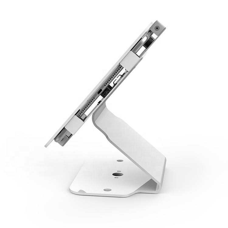 360 degree rotation plate screw lock countertop tablet stand for ipad tablet