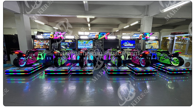 Maker Arcade  Coin Operated Dynamic Car Driving Electronic Moto Ultimate Speed Racer Arcade Motorcycle Racing Game Machine