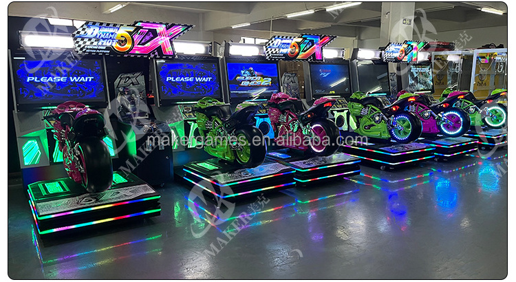 Maker Arcade  Coin Operated Dynamic Car Driving Electronic Moto Ultimate Speed Racer Arcade Motorcycle Racing Game Machine