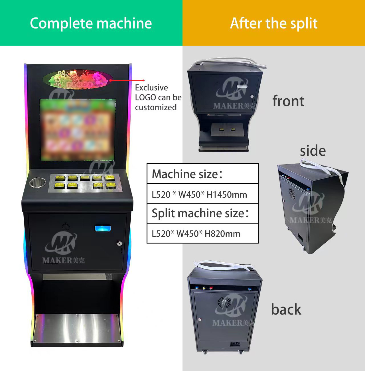 High Quality 19 Inch Metal Amusement Detachable Skill Game Cabinet Machine For Sale