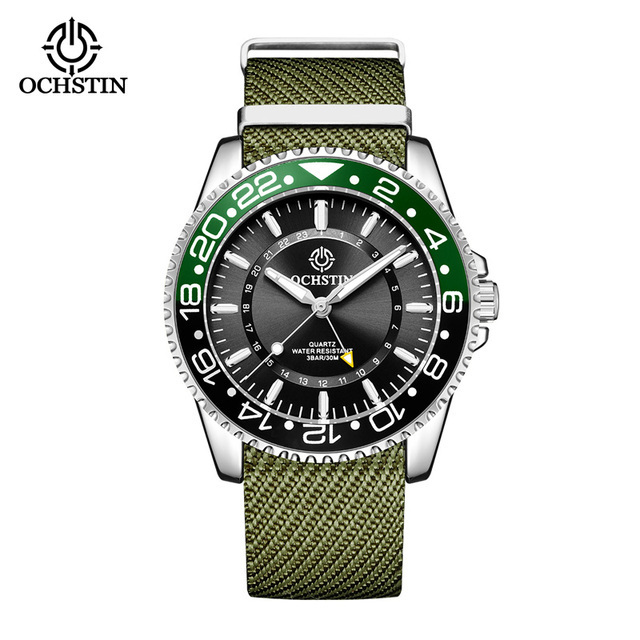 OCHSTIN 7019 Watch For Man Quartz Watches Premium Nylon Strap Luminous Dial Male Clock Pilot Fashion Business Wristwatch Relogio