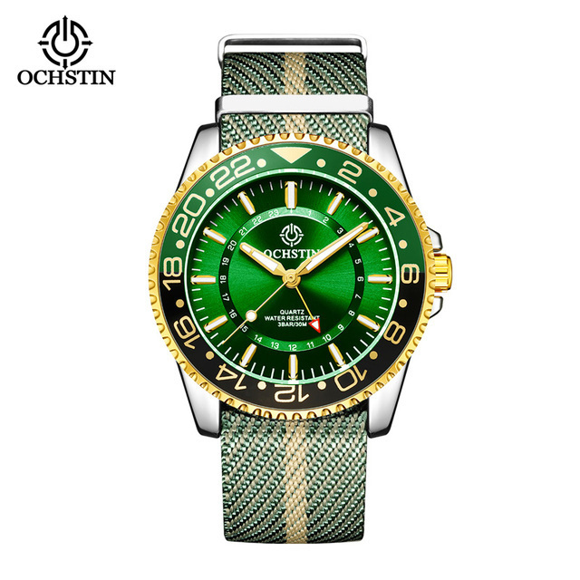 OCHSTIN 7019 Watch For Man Quartz Watches Premium Nylon Strap Luminous Dial Male Clock Pilot Fashion Business Wristwatch Relogio