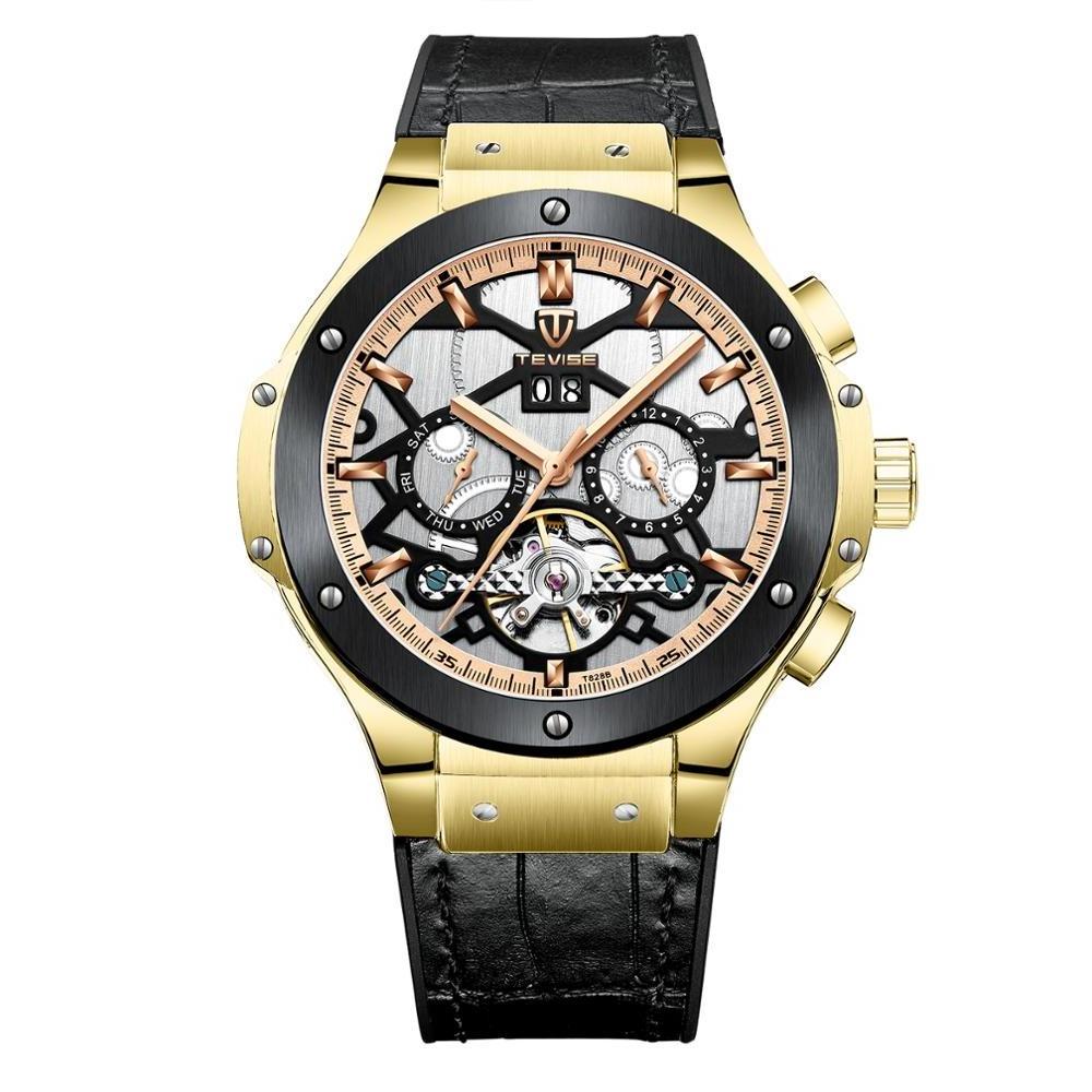 Tevise T828b 2019 new explosion watch men's mechanical automatic watch multi-function big fly wheel waterproof advance watch