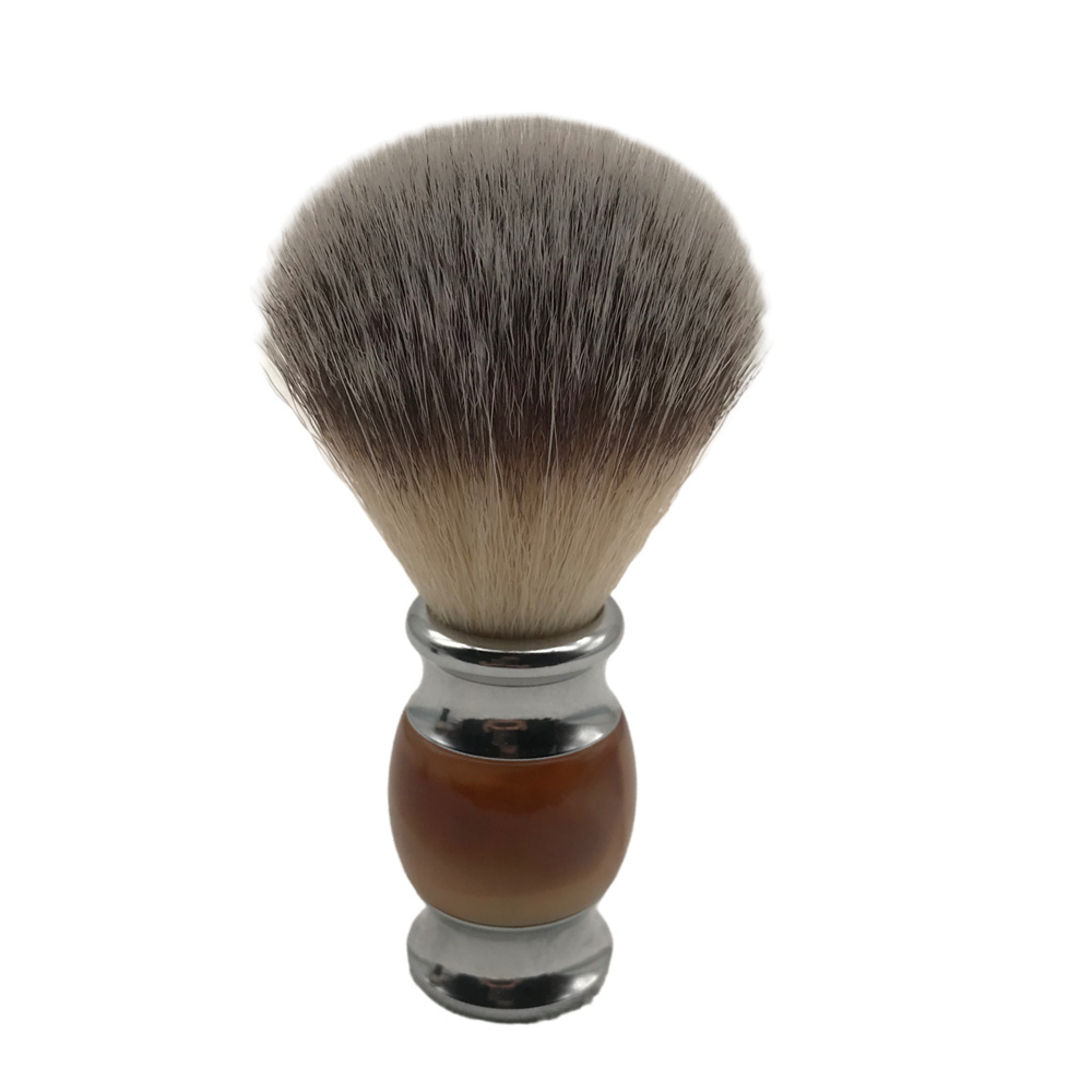 YRX W0118 Wholesale Synthetic Hair Shaving Brush for Men Stone with Metal Handle Shave Brush Tool