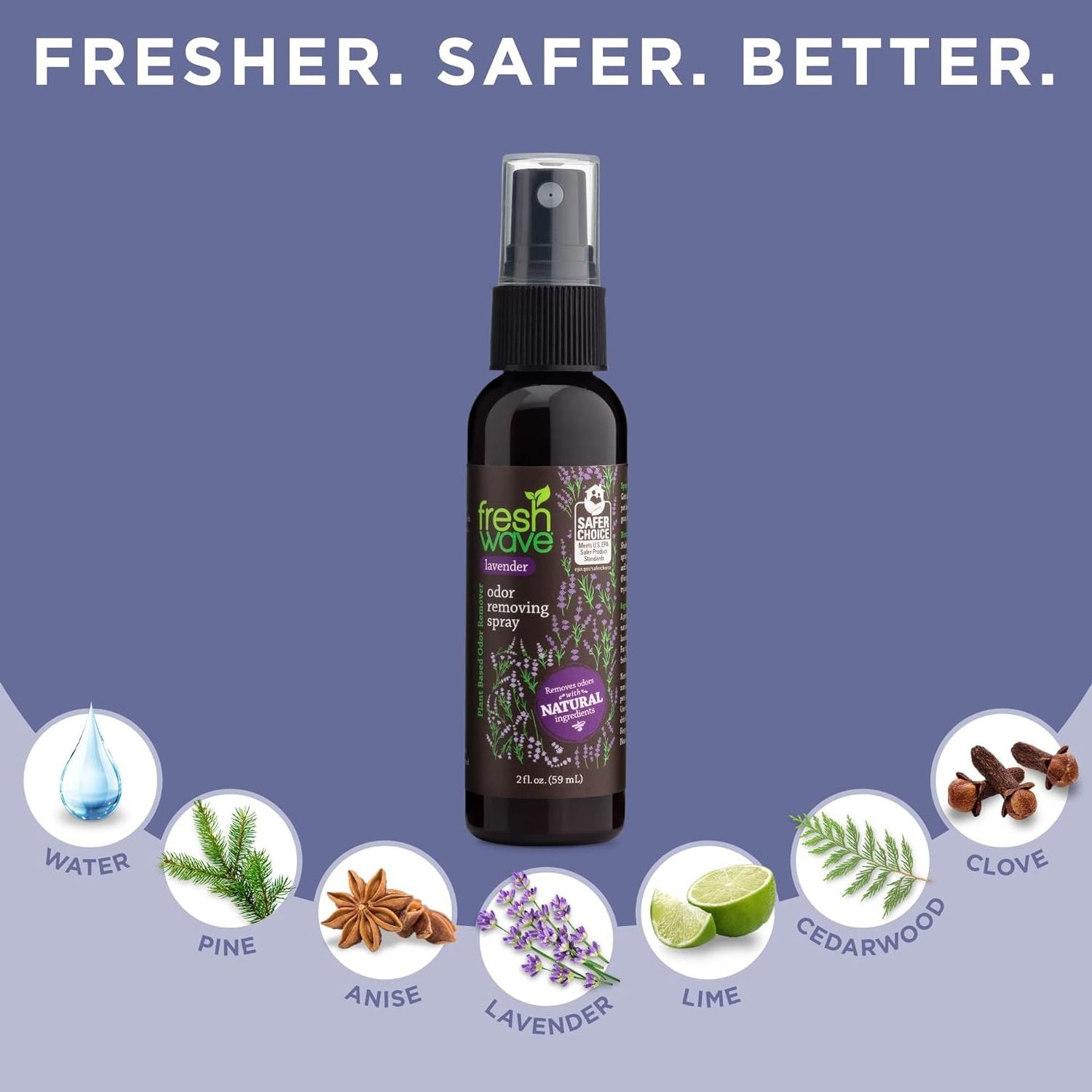 Lavender Odor Eliminator Spray  Air Freshener Pack of Travel Size Odor Absorbers for On the Go Safer Odor Relief  Natural Plant-