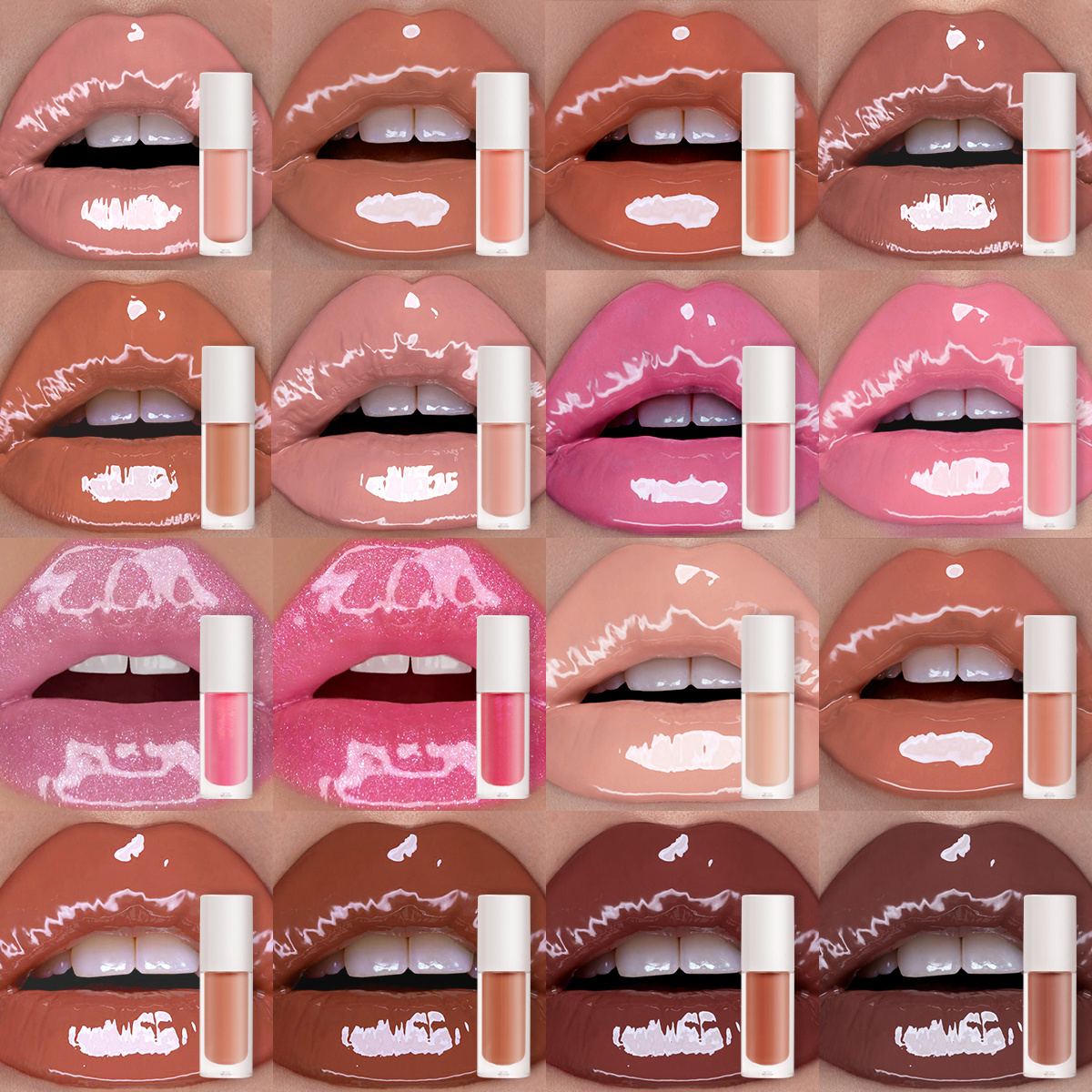 Hot selling Top Wholesale vegan cosmetics pink clear nude lipgloss vendor custom logo glitter lipgloss private label lip gloss