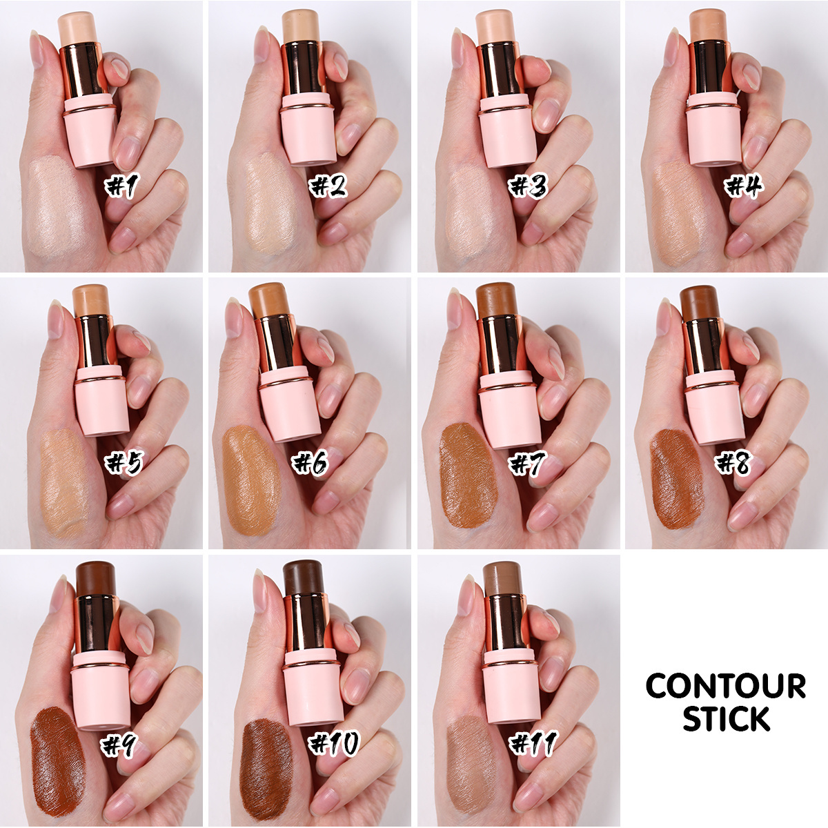 Makeup Cream Contour Cosmetics Manufactures Pink Makeup Stick Face Highlighter Creamy Texture Matte Finish Contouring Stick