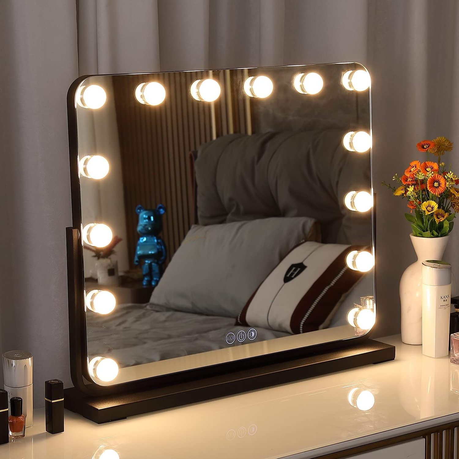 M6052 Custom Size Vanity Led Lighted Bulbs Stick On Hollywood Makeup Mirror