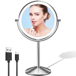 MG3 2023 New Cosmetic Mirror Lighted Double Sided 1/5X Magnifying Makeup Mirror With Led Light