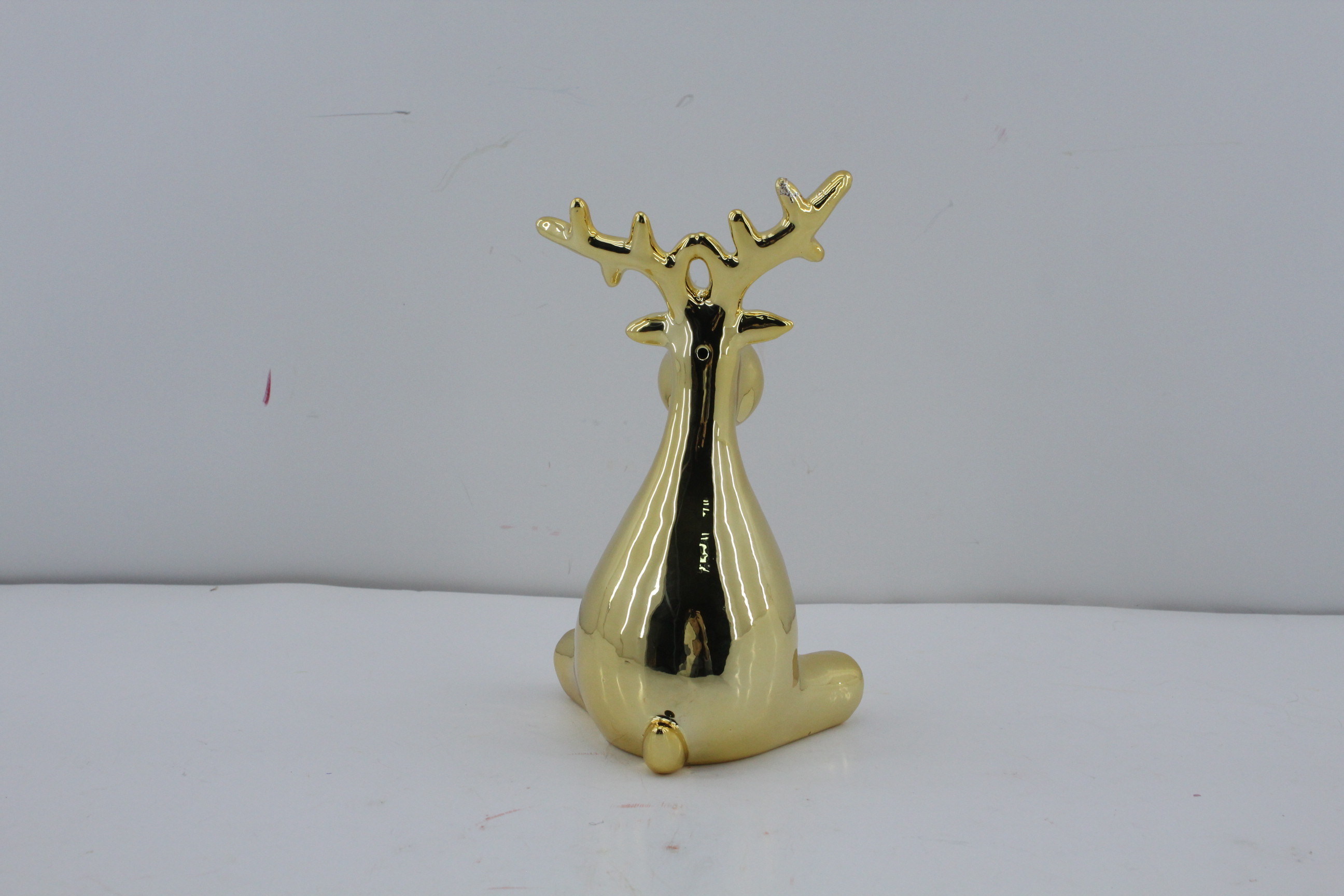 Christmas  Reindeer Design Ceramic Gold Wholesale deer figurine home decoration personalized christmas ornaments 2021 new design