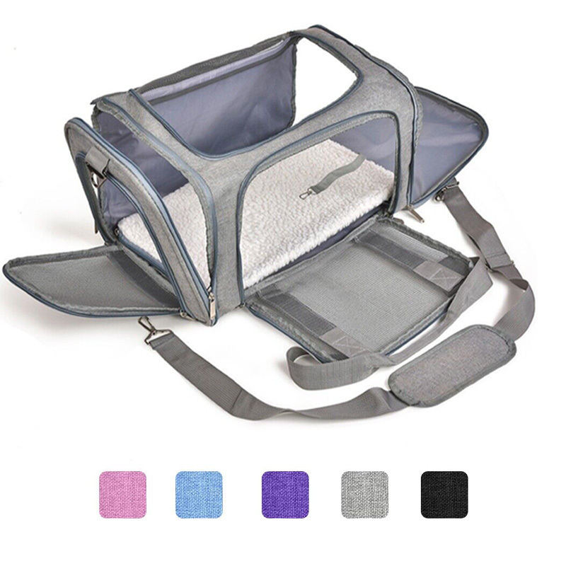 Wholesale Pet Carrier bag Hot sale High Quality Durable expandable Airline approved Cat Bag Pet Cages Carrier for Travel