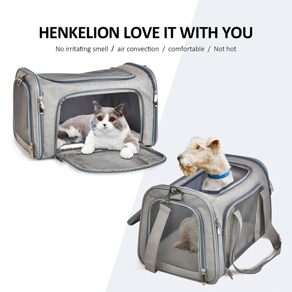 Wholesale Pet Carrier bag Hot sale High Quality Durable expandable Airline approved Cat Bag Pet Cages Carrier for Travel