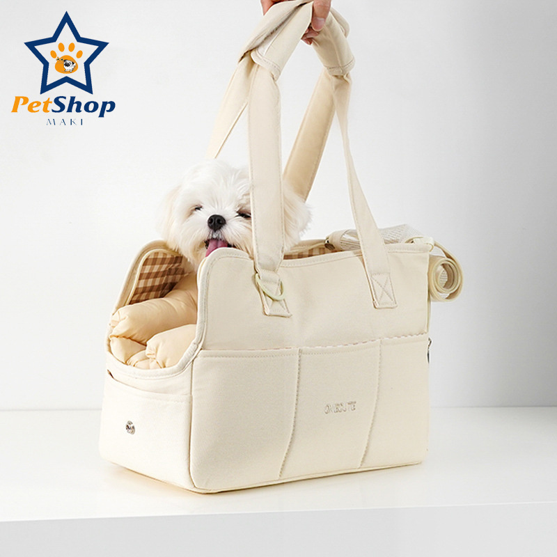 Korea Fashion Custom Multi-Function Lightweight Comfortable Breathable Luxury Canvas Pet Cat Dog Carrier Tote Travel Bag For Dog