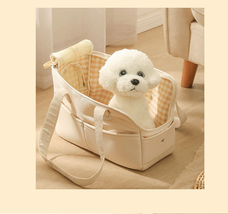 Korea Fashion Custom Multi-Function Lightweight Comfortable Breathable Luxury Canvas Pet Cat Dog Carrier Tote Travel Bag For Dog