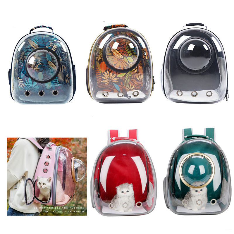 Cheap Dog Cat bag pet backpack outside portable transparent space capsule pet bag cat breathable backpack pet carrier bag