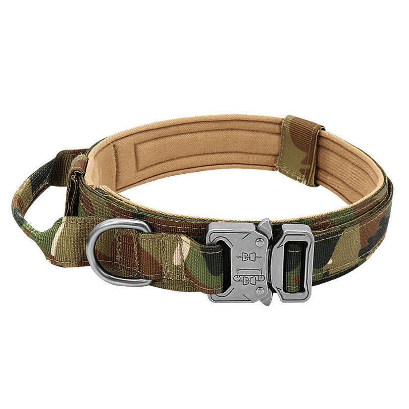 High Quality Heavy Duty Metal Buckle Pet Collar Large Dogs collar and leash set Tactical Dog Collars