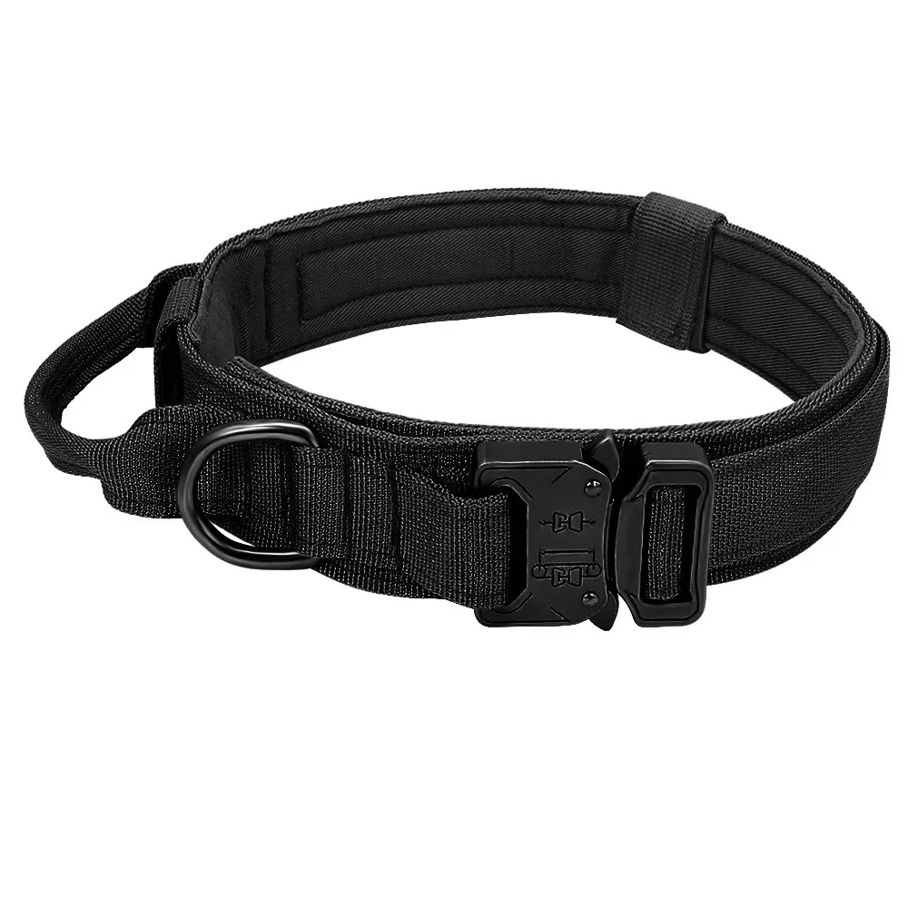 High Quality Heavy Duty Metal Buckle Pet Collar Large Dogs collar and leash set Tactical Dog Collars