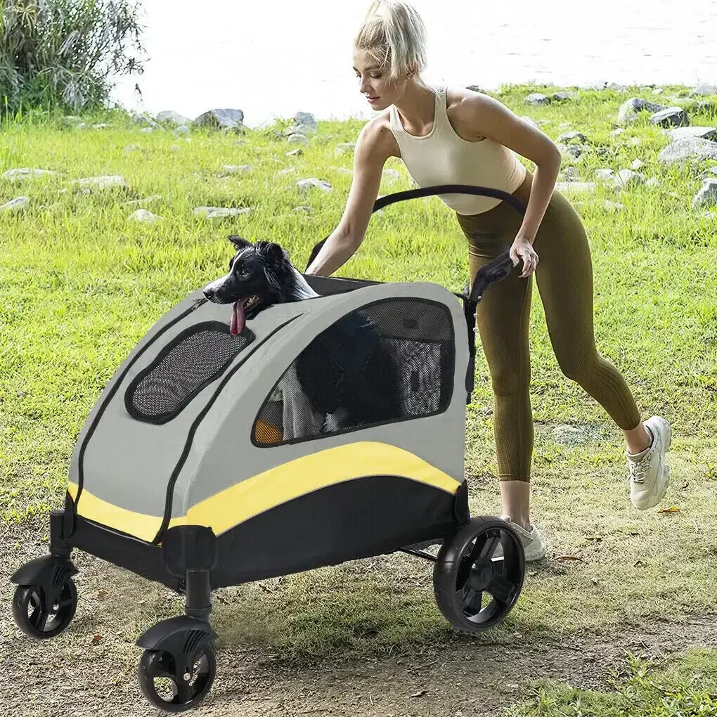 sell well Low MOQ foldable Pet Stroller for cats and dogs,Dog Stroller for large dogs or 2 dogs,Heavy Duty Pet Gear Wagon Cart