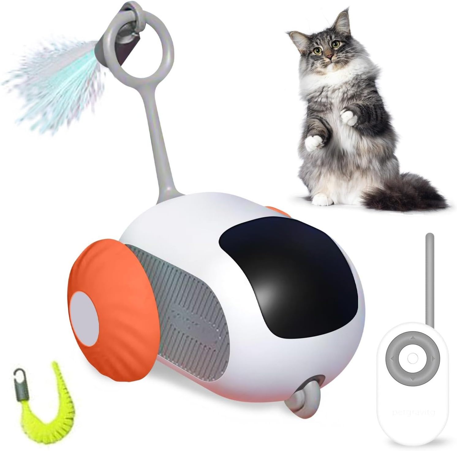 Smart Cat Toy Car Interactive Toy Ball Automatic Moving Remote Control Toy Car 2 Mode Indoor Things for Cats Pet Kitten Supplies