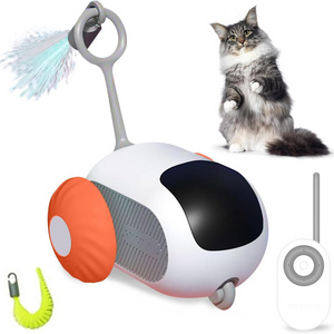 Smart Cat Toy Car Interactive Toy Ball Automatic Moving Remote Control Toy Car 2 Mode Indoor Things for Cats Pet Kitten Supplies