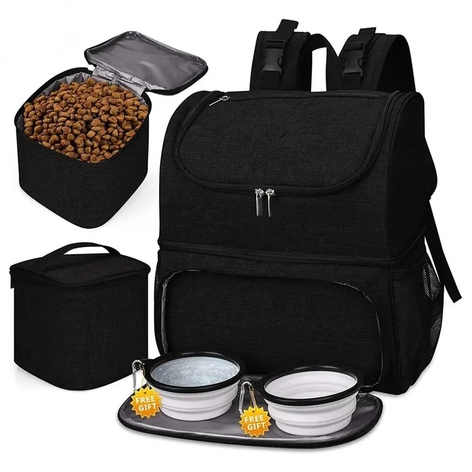 Hot sales Dog Travel Bag for Supplies Set Includes Pet Travel Bag Organizer for Accessories Ideal Dog Travel Bowls Kit