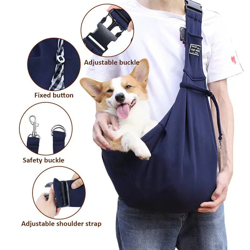 Wholesale Popular Dog Bag Carry Bag Pet Sling Carrier Travel Safe Puppy Sling Bag With Mobile Phone Pocket