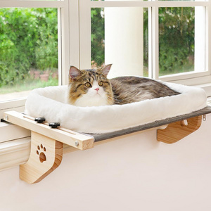 Pet Factory spot wholesale pet indoor hanging cat bed window hammock Cat Window Perch wooden cat bed hammock window