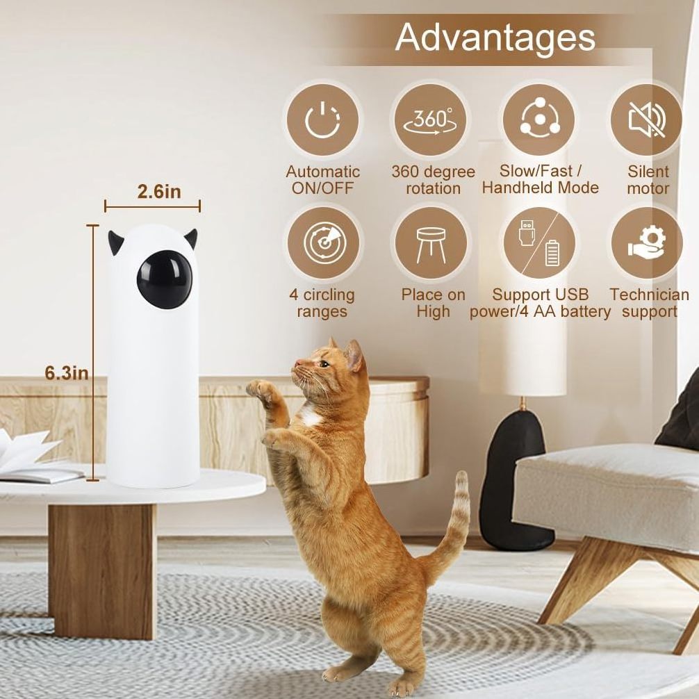 Automatic Cat Toys Interactive Smart Teasing Pet LED Laser Indoor Cat Toy Accessories Handheld Electronic Cat Toy For Dog