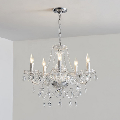 Modern Contemporary Elegant K9 Crystal Glass Chandelier Pendant Ceiling Lighting Fixture - 5 Lights