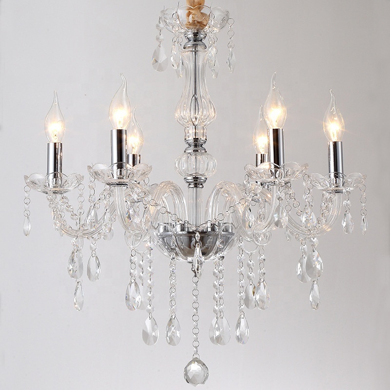 Modern Contemporary Elegant K9 Crystal Glass Chandelier Pendant Ceiling Lighting Fixture - 5 Lights