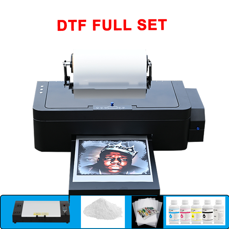 White Ink Direct To Film Printer Plastisol offset heat transfer inkjet Printing Machine R1390 L1800 XP600 DTF Printer