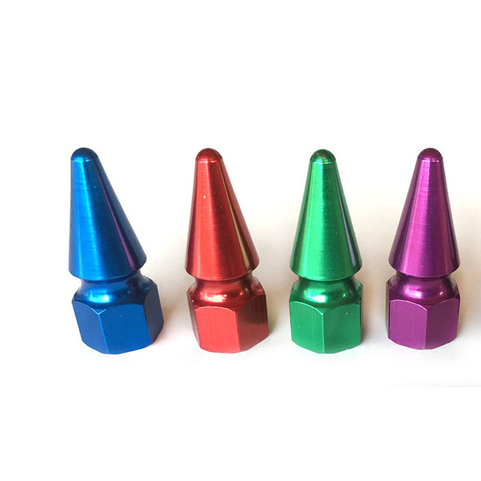 OEM CNC Machined Custom CNC Color Anodized Aluminum Spike Lug Nut  M8*1.25