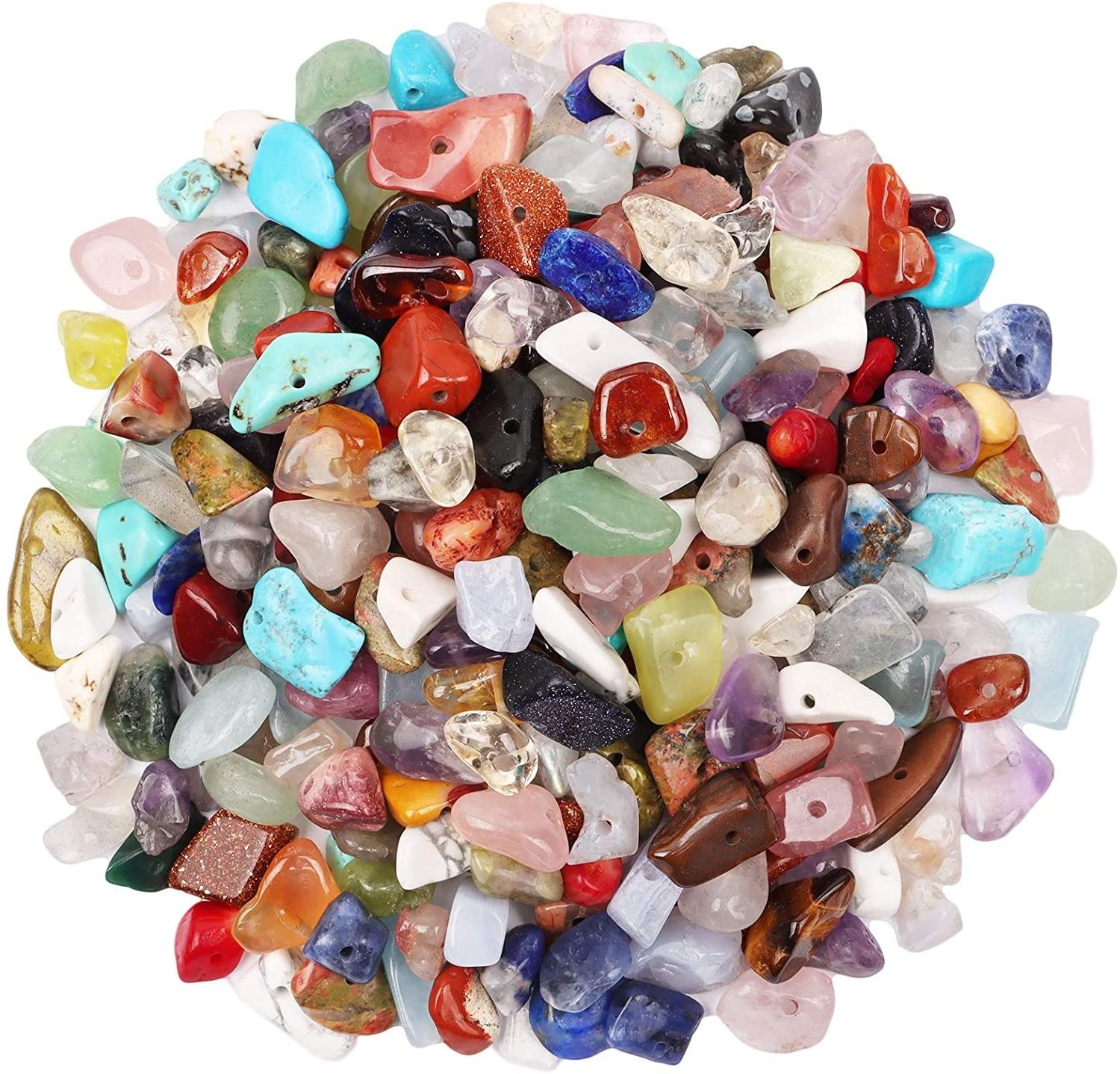 Natural Gemstone Crystal Tumble Chip Beads Bulk Multicolor Irregular Fragments Healing Loose Rock Stone Beads